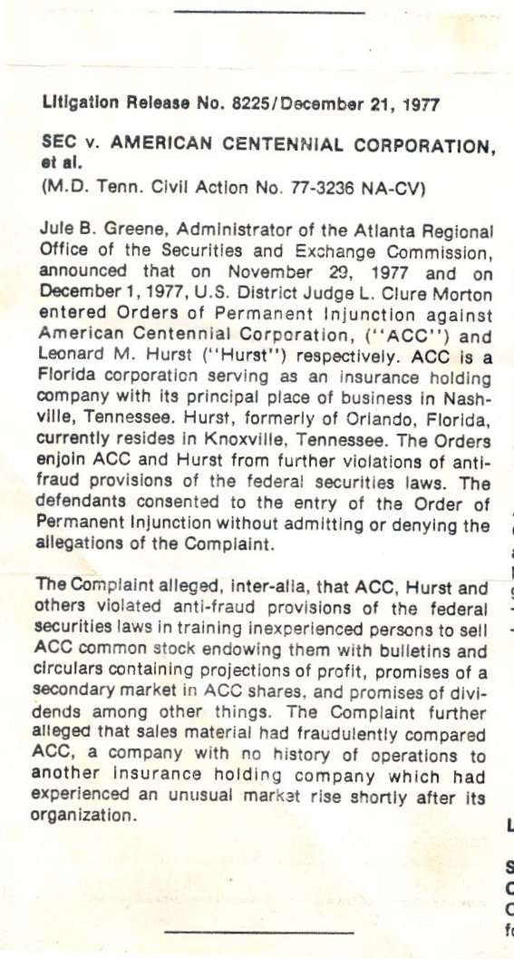 American Cenntenial Corp.