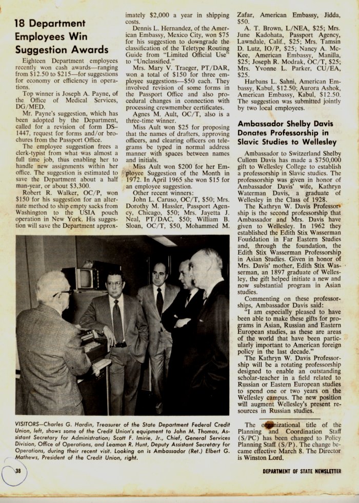 Department of State Newsletter